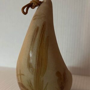 Vtg ceramic hanging planter, often described as a half moon. Desert/Cactus theme